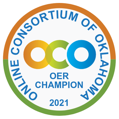 Only Consortium of Oklahoma OER Champion 2021